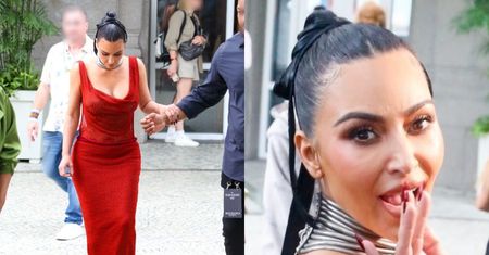Posągowa Kim Kardashian człapie po Rio de Janeiro. Znów musiała skorzystać z pomocy (ZDJĘCIA)