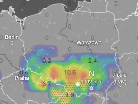 Opady deszczu prognozowane są na czwartek