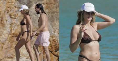 52-letnia Heidi Klum byczy się na plaży w asyście młodszego o 16 lat męża. Fajnie mają? (ZDJĘCIA)
