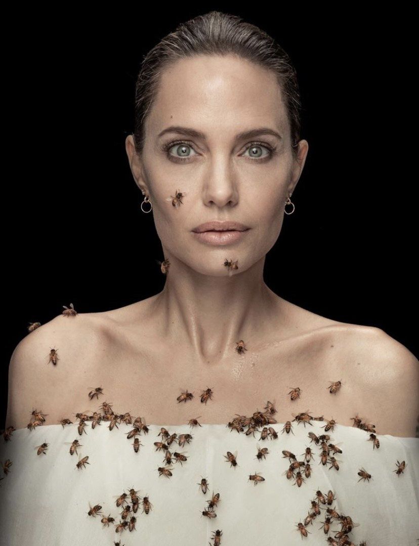 Angelina Jolie pozuje z pszczołami