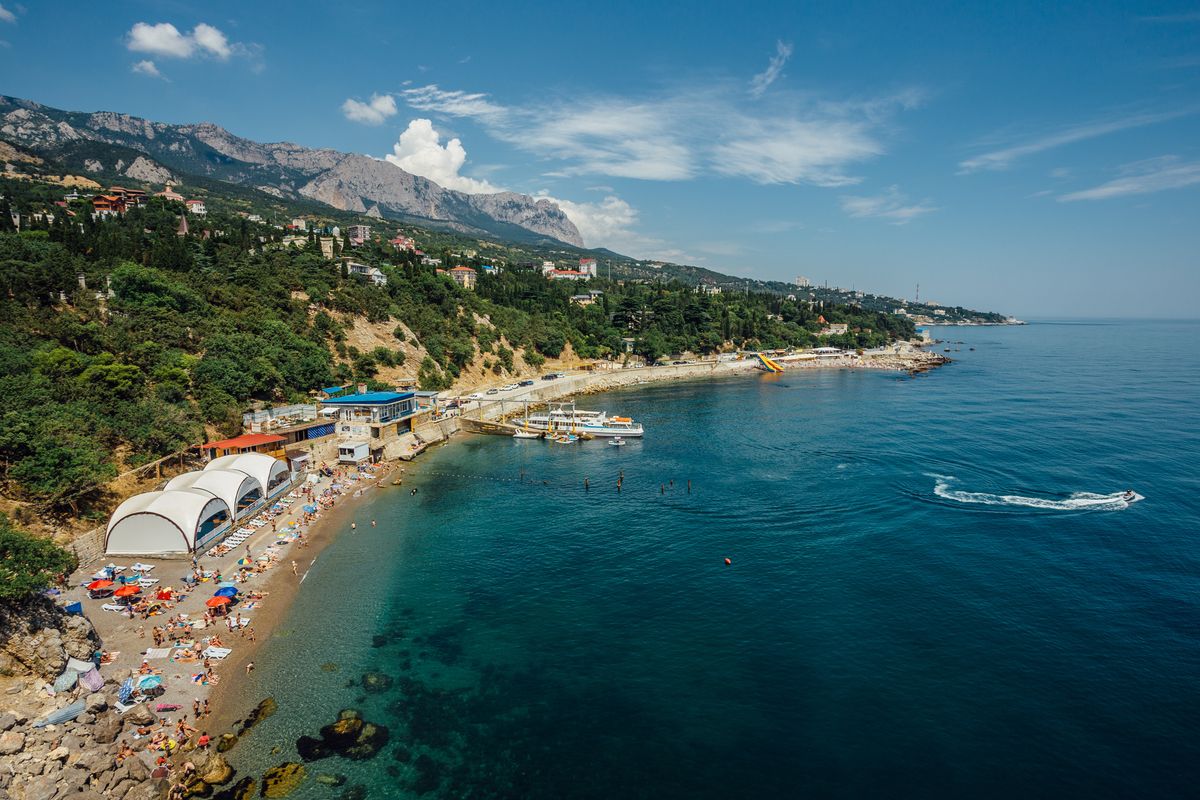 Plaża nad Morzem Czarnym na Krymie