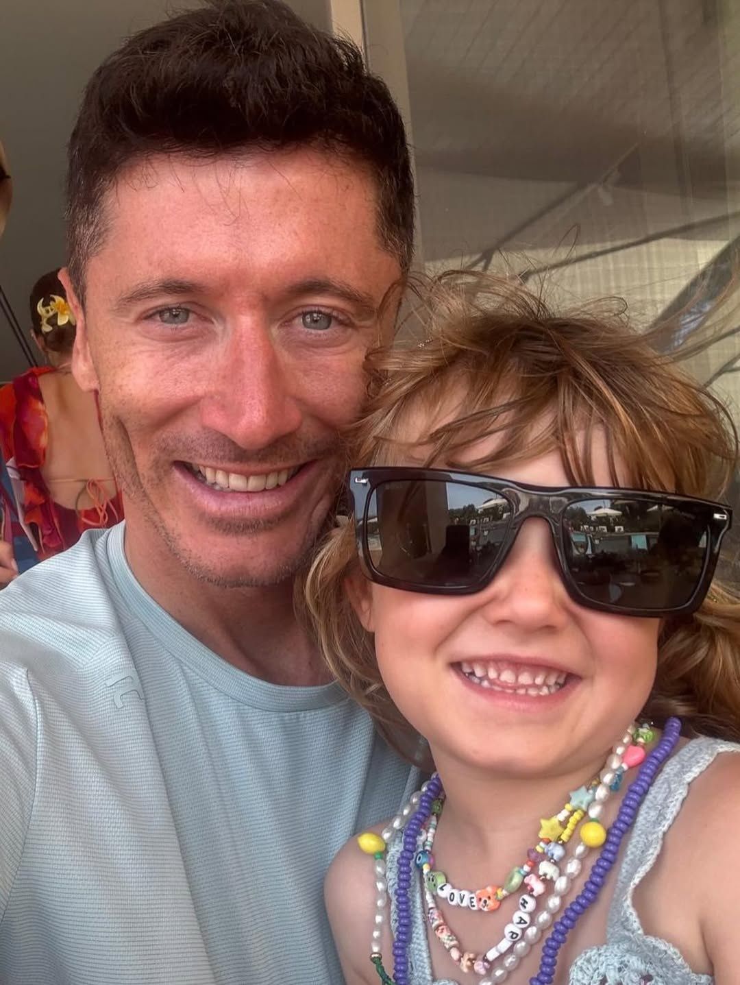 Robert Lewandowski z córką