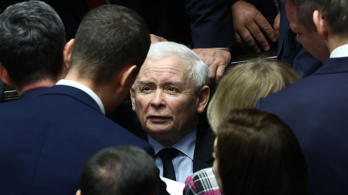Law and Justice party leader Jaroslaw Kaczynski during the Polish parliament meeting in Warsaw, Poland on March 7, 2025. (Photo by Jakub Porzycki/NurPhoto via Getty Images)