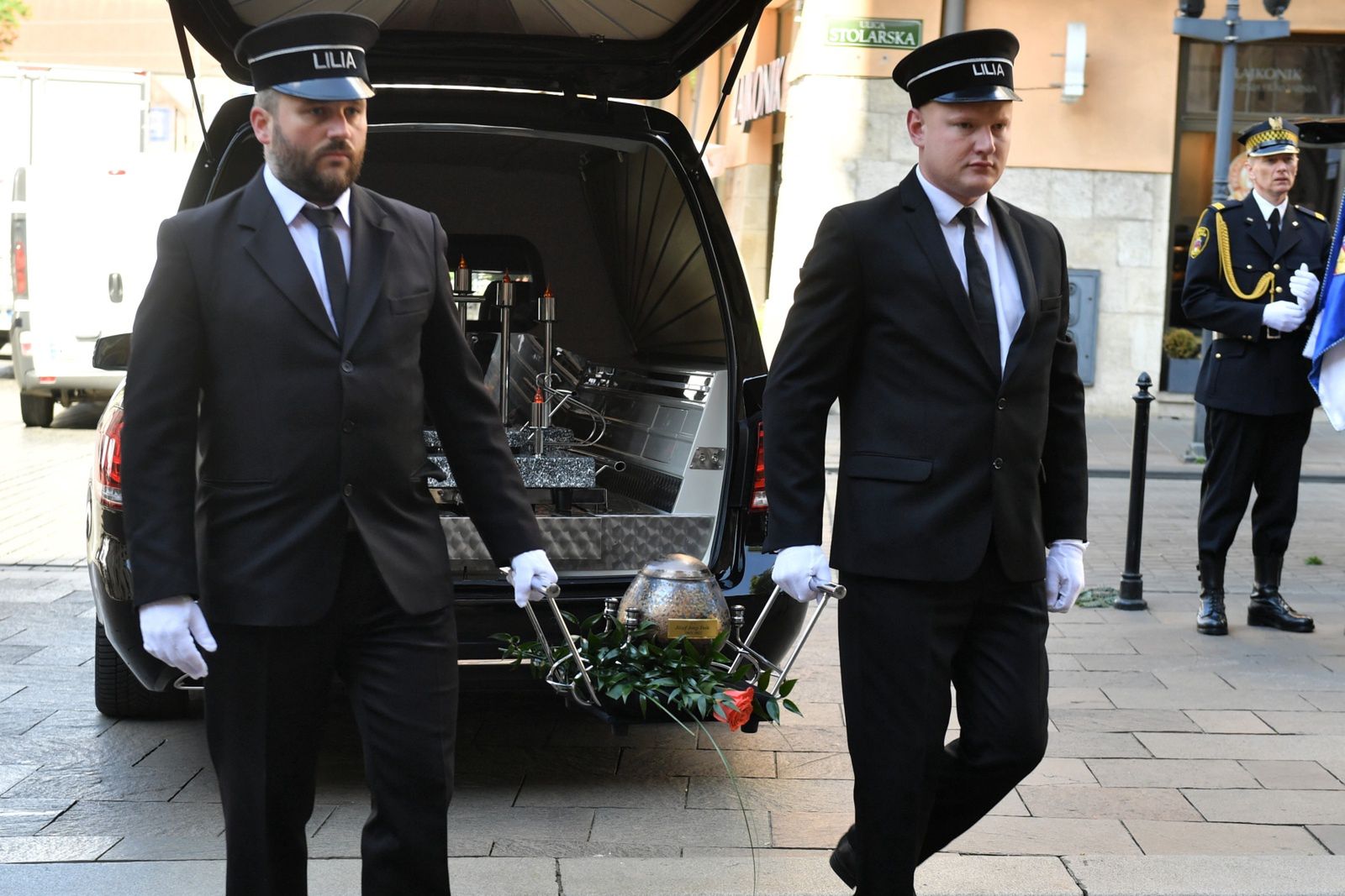 Uroczystości pogrzebowe Jerzego Treli w Krakowie. 