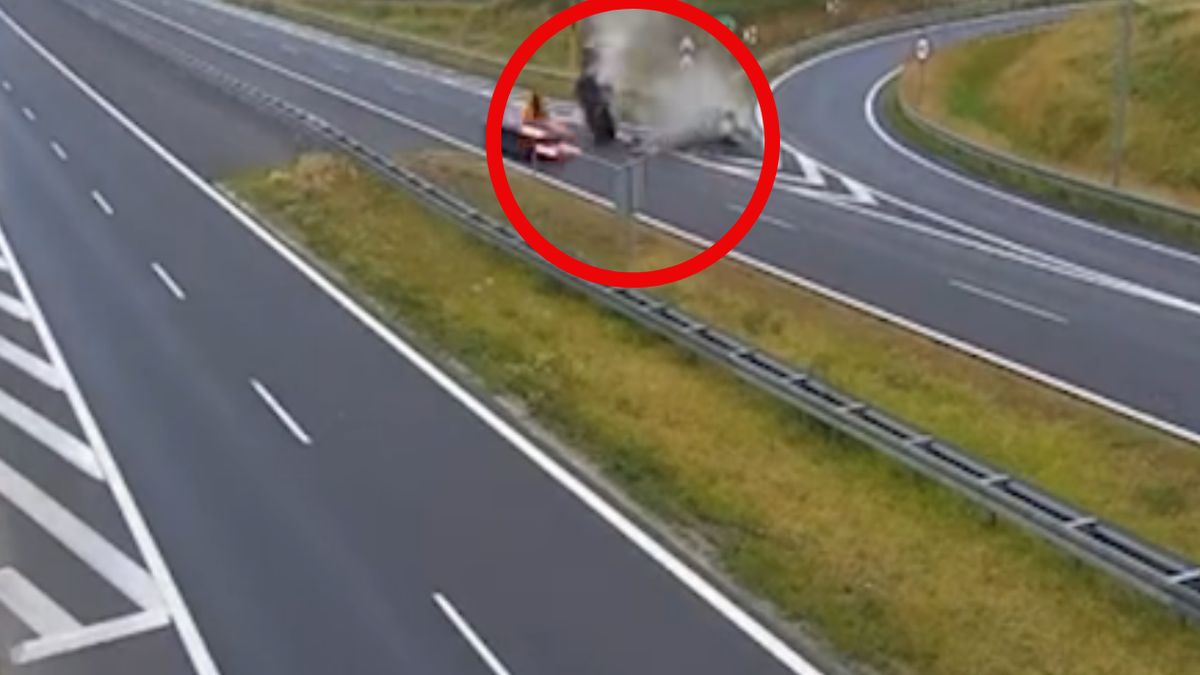 Wypadek na A1. Jest nagranie