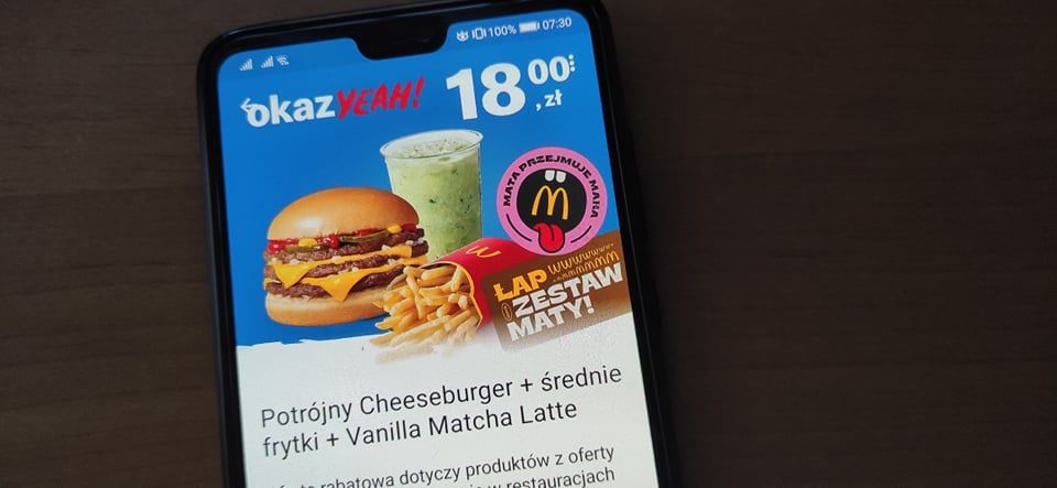 Zestaw Maty w aplikacji McDonald's