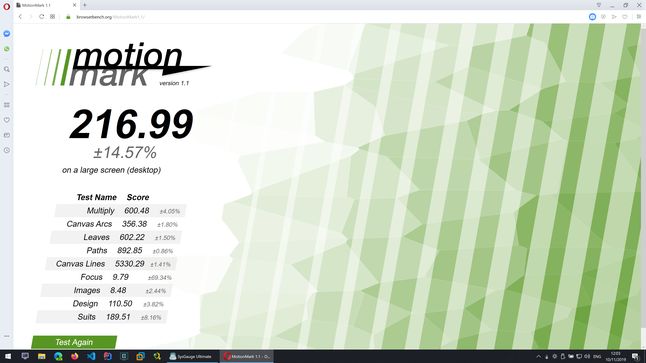 Opera - MotionMark - Wynik: 216.99