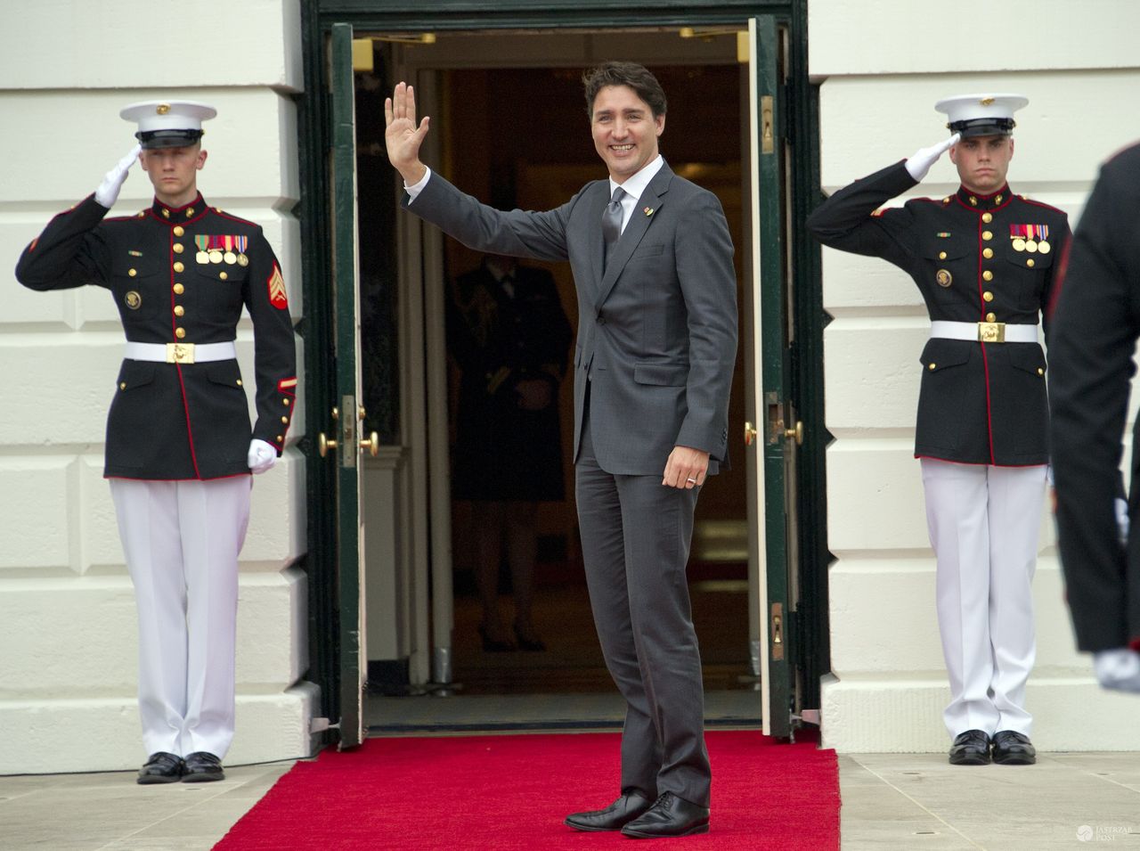 Justin Trudeau, Prime Minister of Canada arrives for the working dinner for the heads of delegations at the Nuclear Security Summit on the South Lawn of the White House in Washington, DC on Thursday, March 31, 2016.