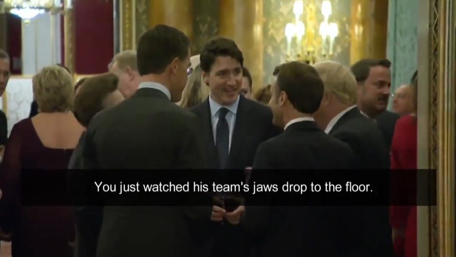 Justin Trudeau, Emmanuel Macron i Boris Johnson