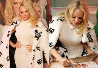 Elegancka Pamela Anderson promuje markę GCDS naciągniętą twarzą