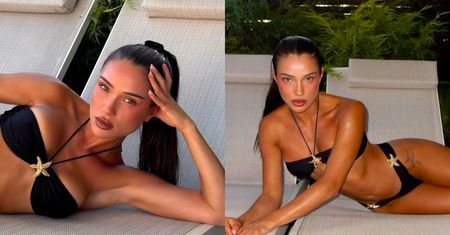 Natsu w skąpym bikini pręży umięśnione ciało na leżaku, eksponując tatuaż na biodrze: "OPALONA MYSZKA" (ZDJĘCIA)