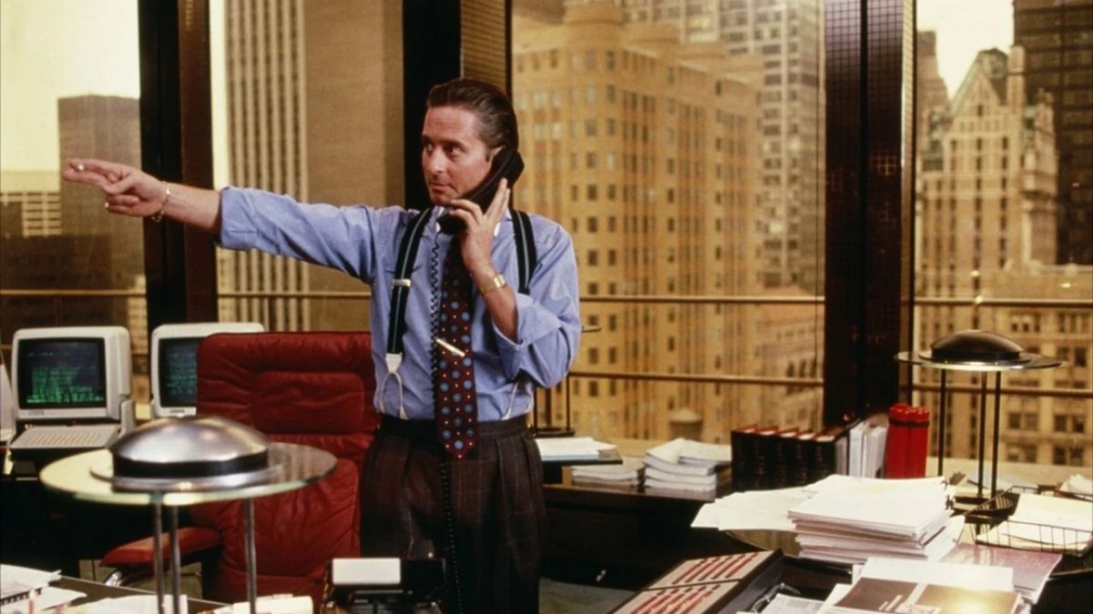 Michael Douglas w filmie "Wall Street"