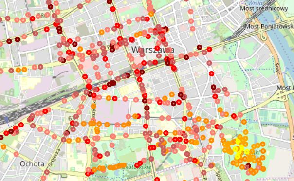 Mapa elektrosmogu Warszawy