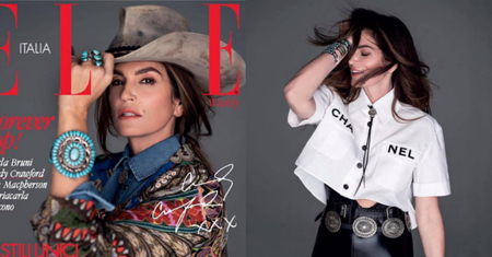 Wiecznie młoda Cindy Crawford pozuje w kapeluszu dla "Elle Italia"