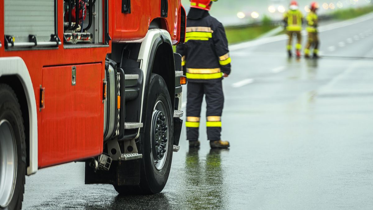 Wypadek blokada straż korek droga trasa