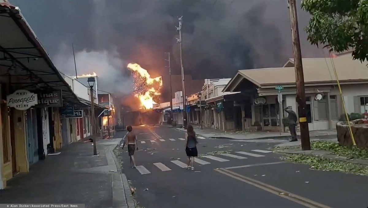 Pożar w mieście Lahaina na wyspie Maui, należącej do archipelagu Hawaje