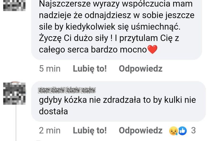 Komentarze obrażające ofiarę