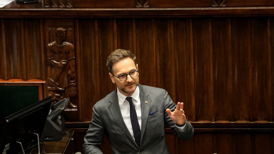 WARSAW, POLAND - 2024/04/24: Waldemar Buda, Polish Parliament member speaks during the 10th session of Polish Parliament in the Parliament building on Wiejska Street. The parliament discusses controversial issues of the rule of law. (Photo by Dominika Zarzycka/SOPA Images/LightRocket via Getty Images)