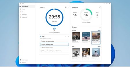 Windows 11: Zegar z nowymi funkcjami. Znalazło się miejsce dla Spotify
