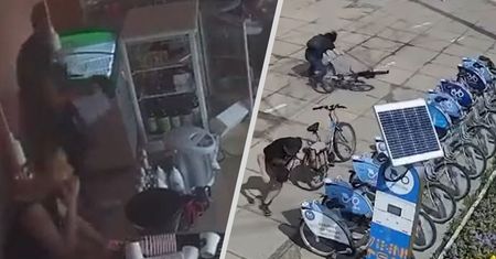 Wstrząsające nagrania. Moment, gdy spadają rosyjskie rakiety