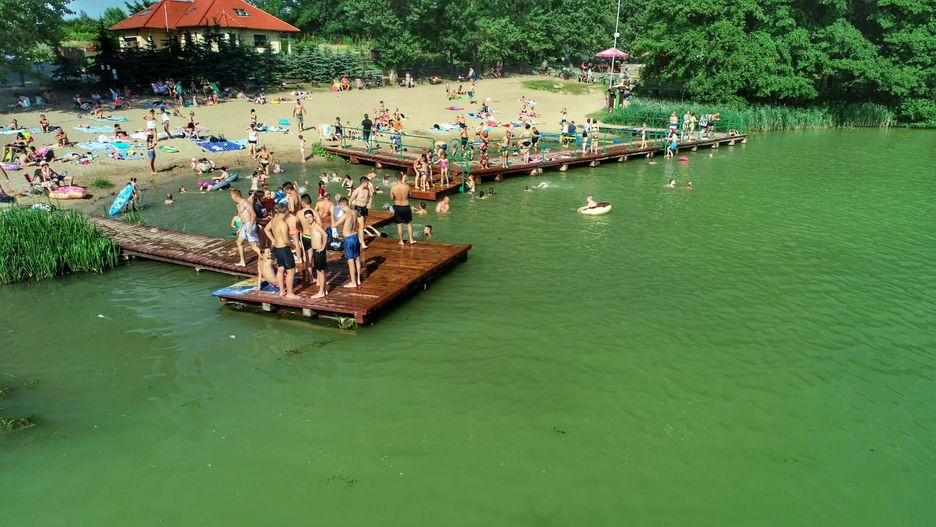 Jezioro i plaża w Kłodawie - rzut beretem od Gorzowa