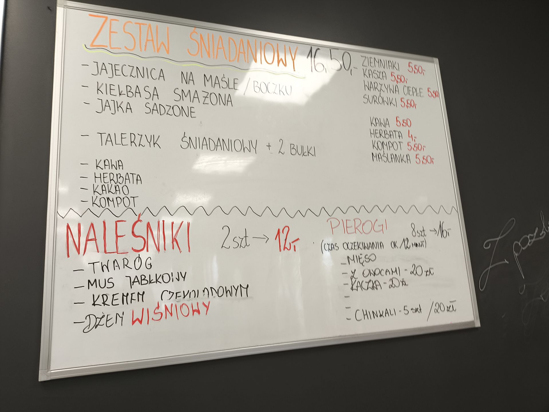 Można zamówić także śniadania