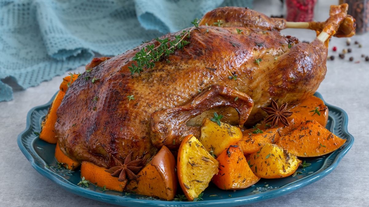 Kaczka pieczona w pomarańczach