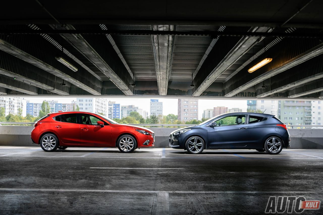 Hyundai i30 Turbo 1.6T vs Mazda 3 2.0 Skyactiv-G - silnik doładowany czy wolnossący?