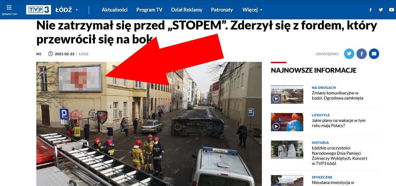 Tak został potraktowany plakat organizacji pro-life w tekście TVP Łódź