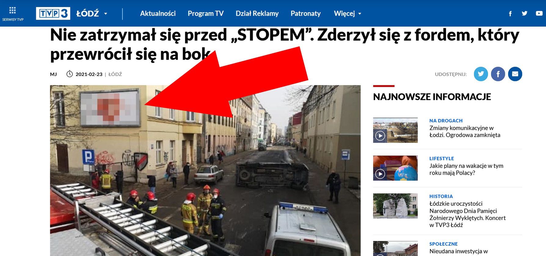 Tak został potraktowany plakat organizacji pro-life w tekście TVP Łódź