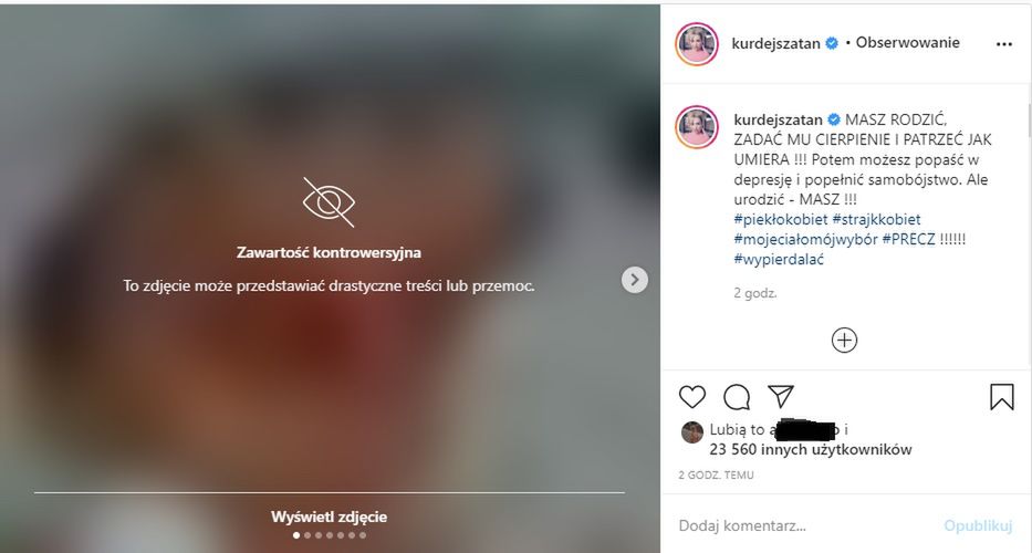 Barbara Kurdej-Szatan zrzut ekranu Instagram 23-10-2020