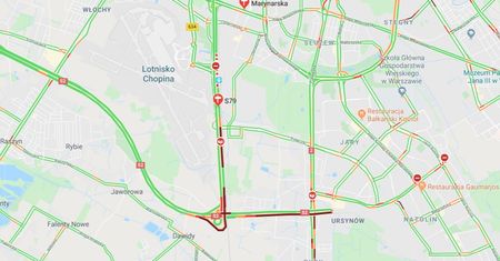 Warszawa. Karambol przy lotnisku Chopina. Ogromne korki