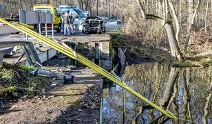 Cibórz w Lubuskiem: samochód wpadł do rozlewiska. Najprawdopodobniej prowadziła kobieta