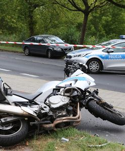 Samochód potrącił policjanta-motocyklistę na sygnale