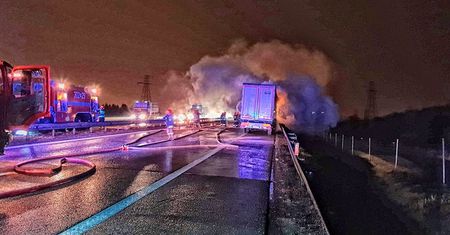Kraków. Płonie ciężarówka na trasie A4, spore utrudnienia