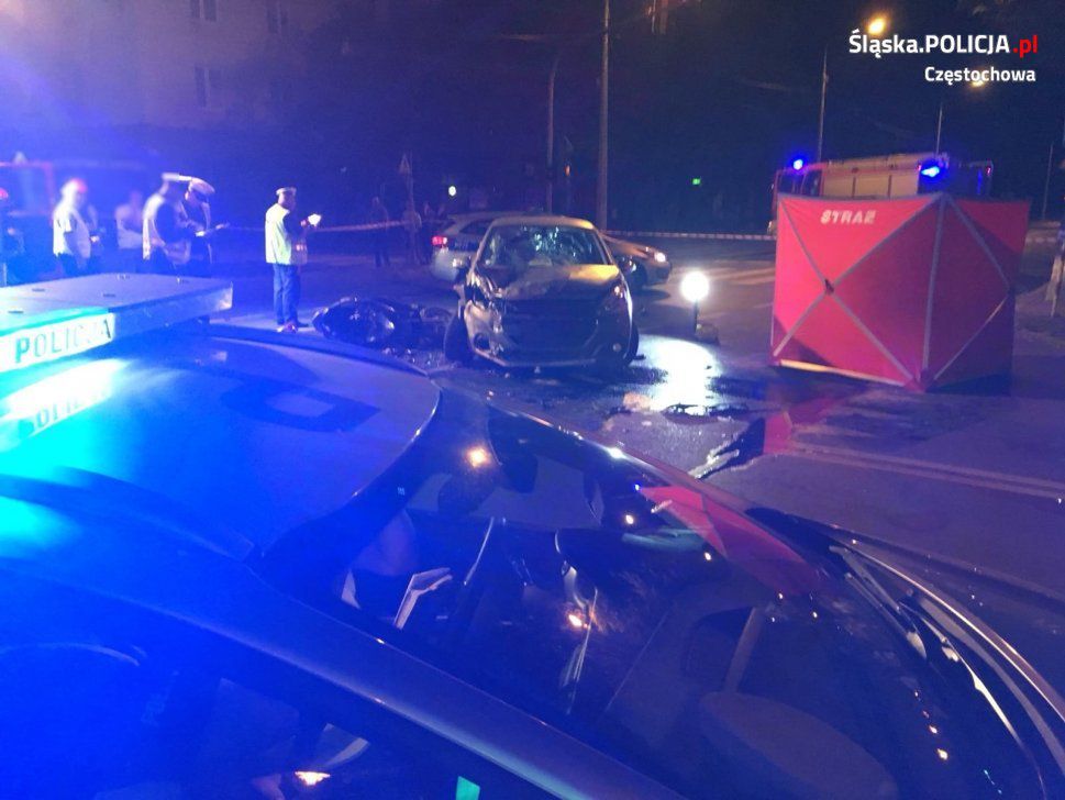 Śmiertelny wypadek w Częstochowie. Nie żyje kierowca skutera