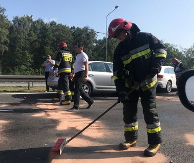 Katowice. Karambol na A4. Korek na autostradzie