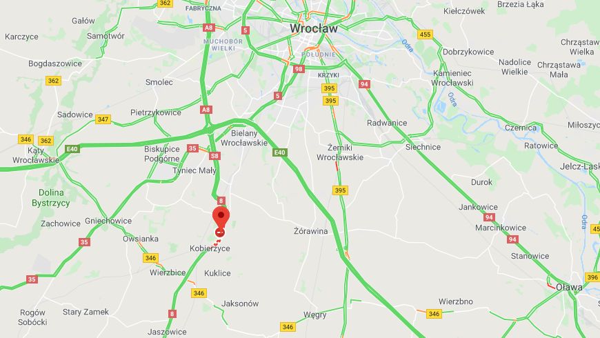 Kobierzyce pod Wrocławiem. Śmiertelny wypadek na trasie do Kłodzka