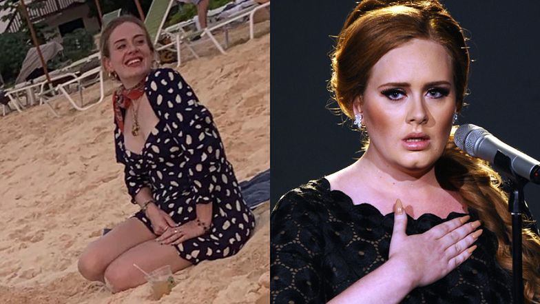 Wyraźnie odchudzona i wydekoltowana Adele bawi się na karaibskiej wyspie z Harrym Stylesem (FOTO)