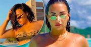 pokazała pełniejsze kształty w bikini. Wygląda świetnie, chociaż nie nosi już rozmiaru "zero"