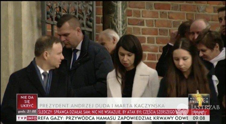 Andrzej Duda i Marta Kaczyńska na Wawelu/źródło:TVP Info