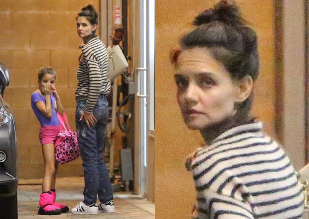 Wymęczona Katie Holmes odbiera Suri ze szkoły (ZDJĘCIA)