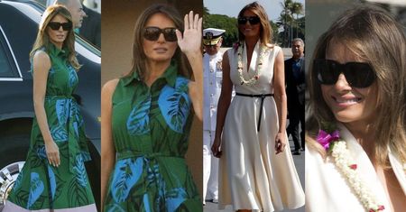 Melania Trump w dwóch sukienkach na Hawajach. Która ładniejsza? (ZDJĘCIA)