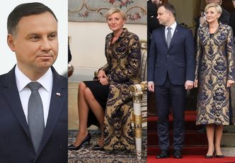 Skupiony Andrzej i wzorzysta Agata Duda witają prezydenta Bułgarii w Warszawie (ZDJĘCIA)