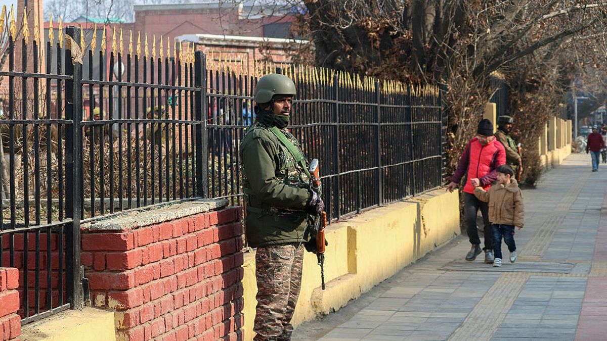 Security Tightened In Kashmir Ahead Of India's 77th Republic Day Celebrations
An Indian paramilitary soldier stands guard along a street in Srinagar, Jammu and Kashmir, on January 19, 2026. Security is tightened in Indian Kashmir ahead of India's 77th Republic Day celebrations, scheduled for January 26, 2026, marking the adoption of the Constitution of India in 1950. (Photo by Firdous Nazir/NurPhoto via Getty Images)
NurPhoto
constitution of india, kashmir, paramilitary presence, celebrations, january 19, regional stability, firdous nazir, tightened, guard, indian government, full body, nurphoto, law enforcement, security measures, military presence, civic event, indian paramilitary, public safety, national pride., soldier, january 26, indian constitution, jammu, commemoration, indian kashmir