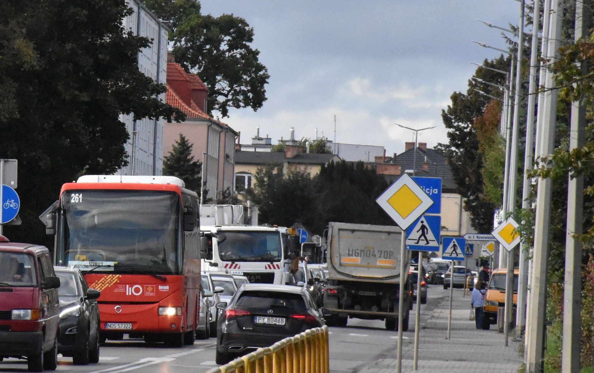 Korki na ulicach Malborka. Powodem przebudowa skrzyżowania