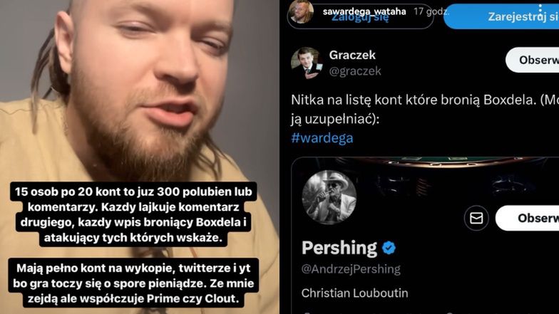 Wardęga pokazuje konta, które bronią Boxdela
