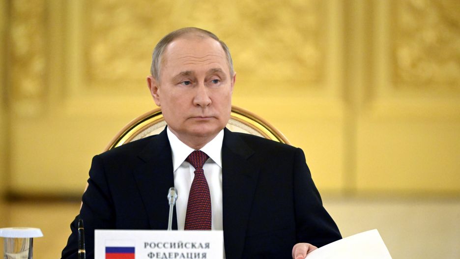 Russian President Vladimir Putin attends the Collective Security Treaty Organisation (CSTO) summit at the Kremlin in Moscow, Russia May 16, 2022.Sergei Guneev/Pool ATTENTION EDITORS - THIS IMAGE WAS PROVIDED BY A THIRD PARTY.