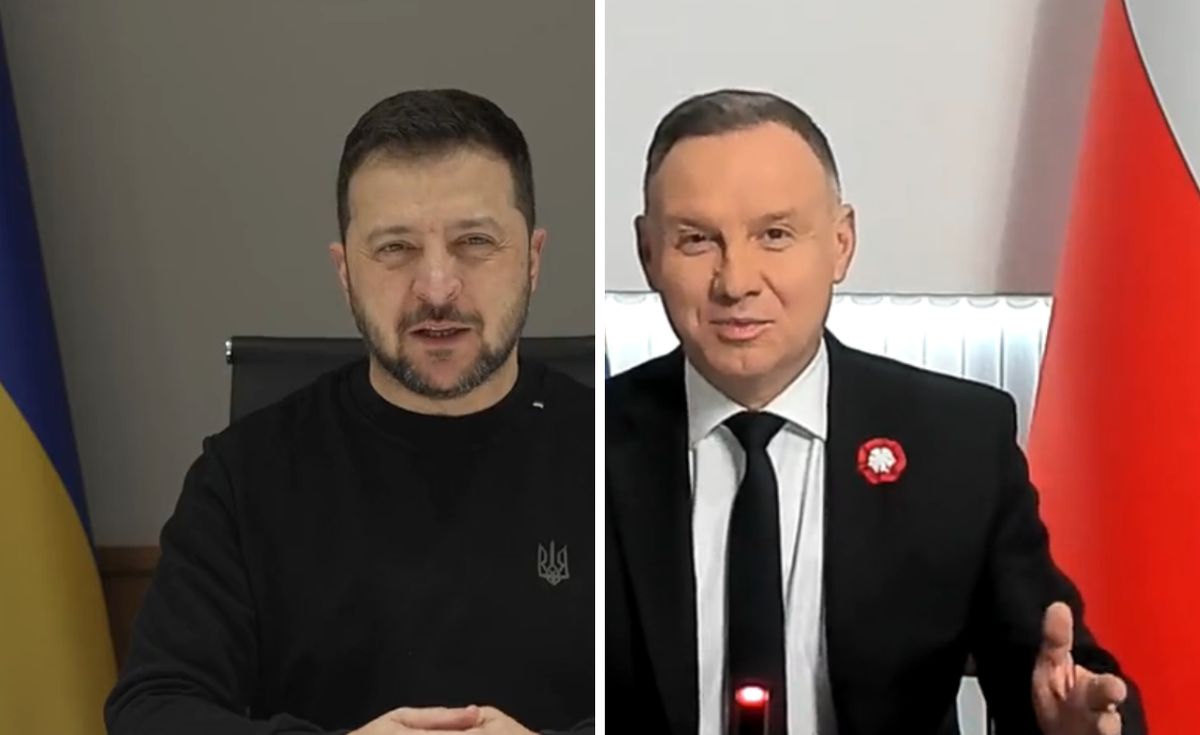 Wołodymyr Zełenski i Andrzej Duda podczas rozmowy