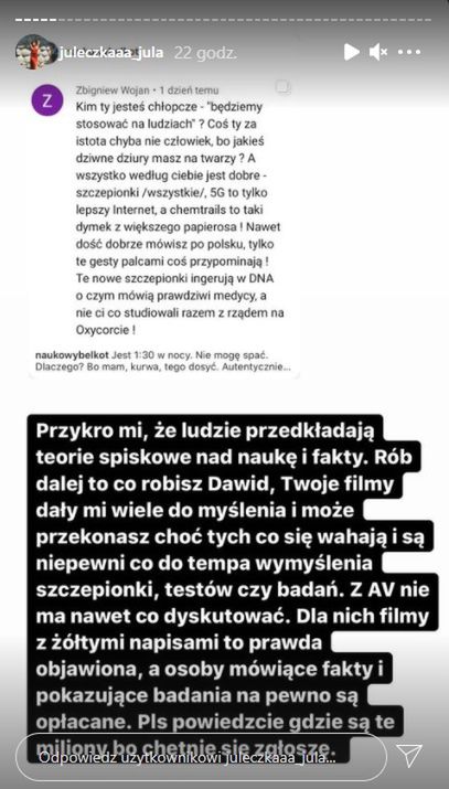 Screen z relacji Wróblewskiej